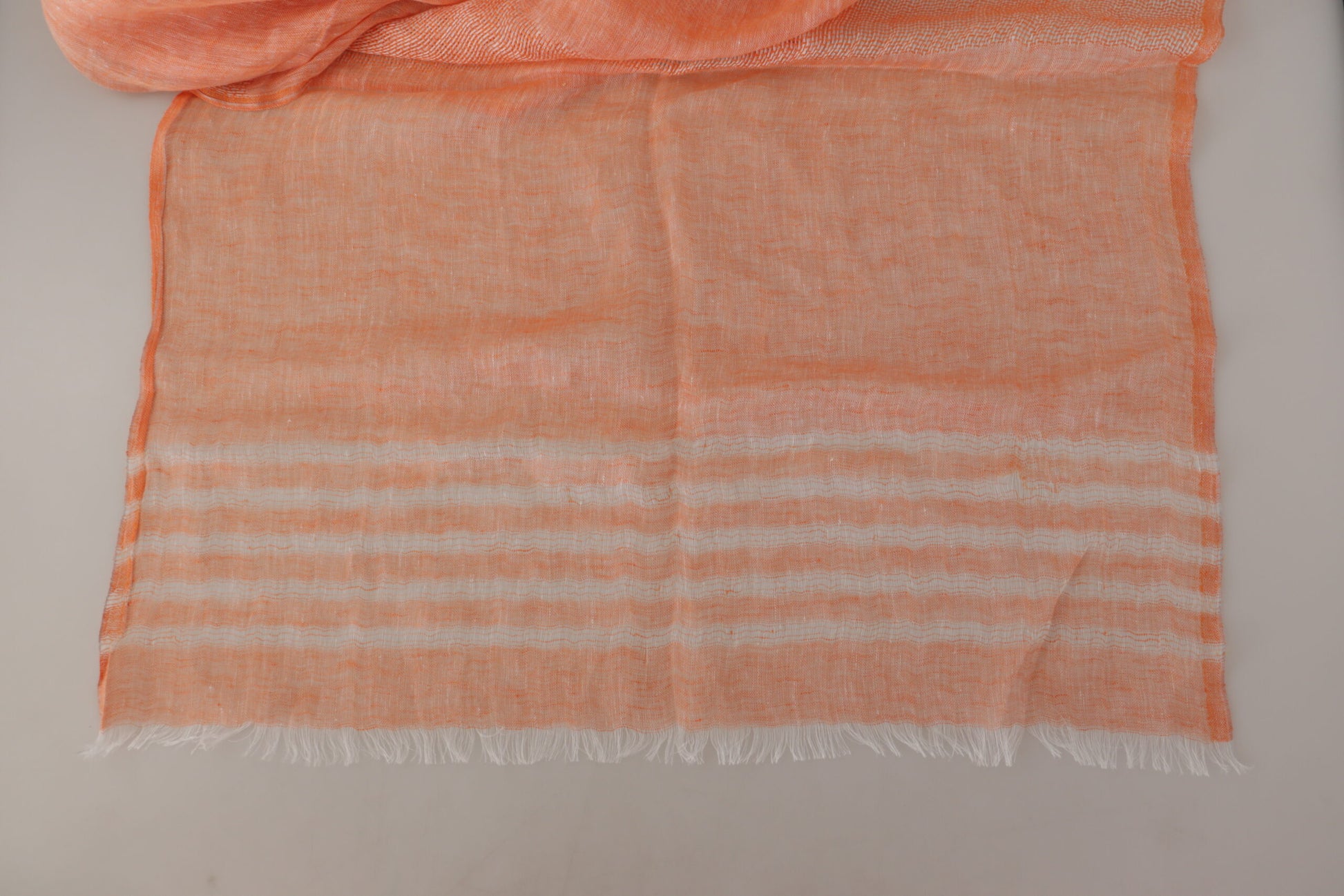 Elegant Orange Linen Shawl Wrap Scarf