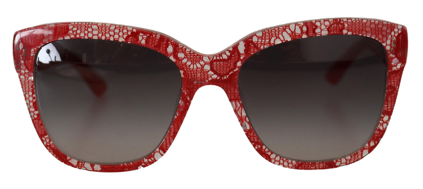 Chic Red Lace-Inspired Designer Sunglasses