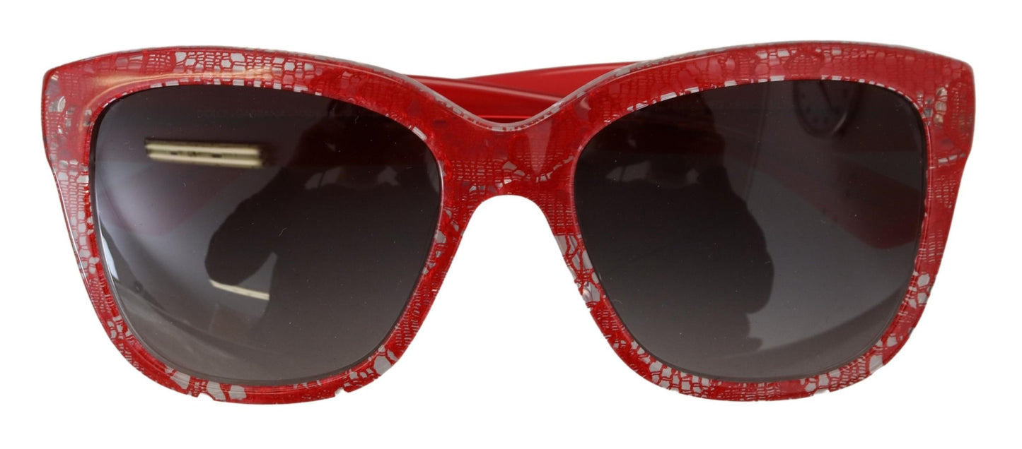 Chic Red Lace-Inspired Designer Sunglasses