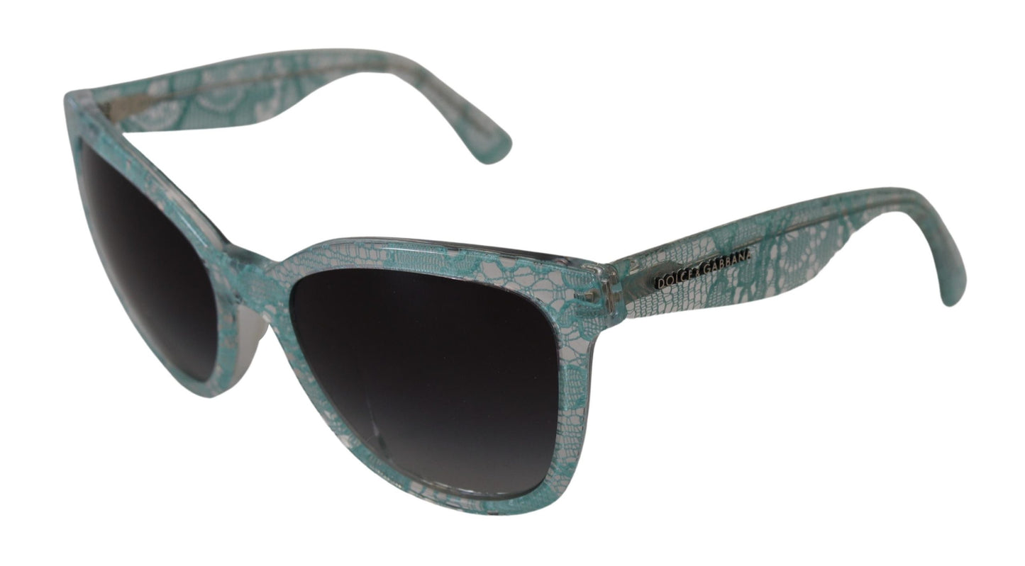 Elegant Blue Lace-Crystal Sunglasses