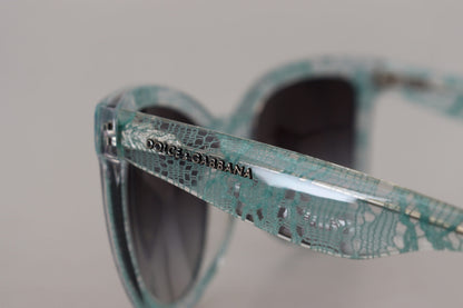 Elegant Blue Lace-Crystal Sunglasses