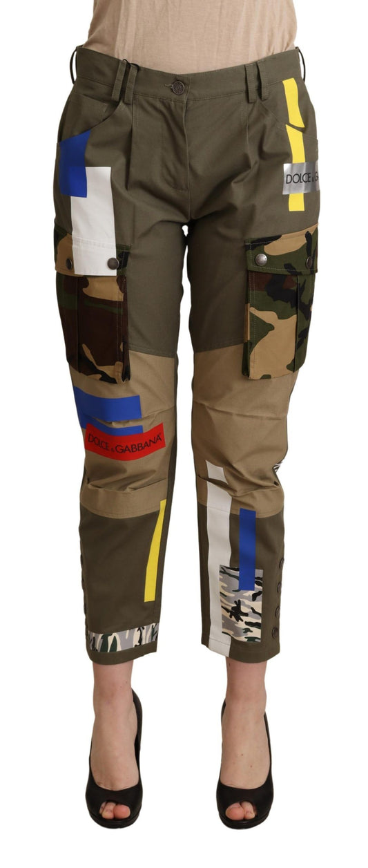 Chic Multicolor Patched Cargo Pants
