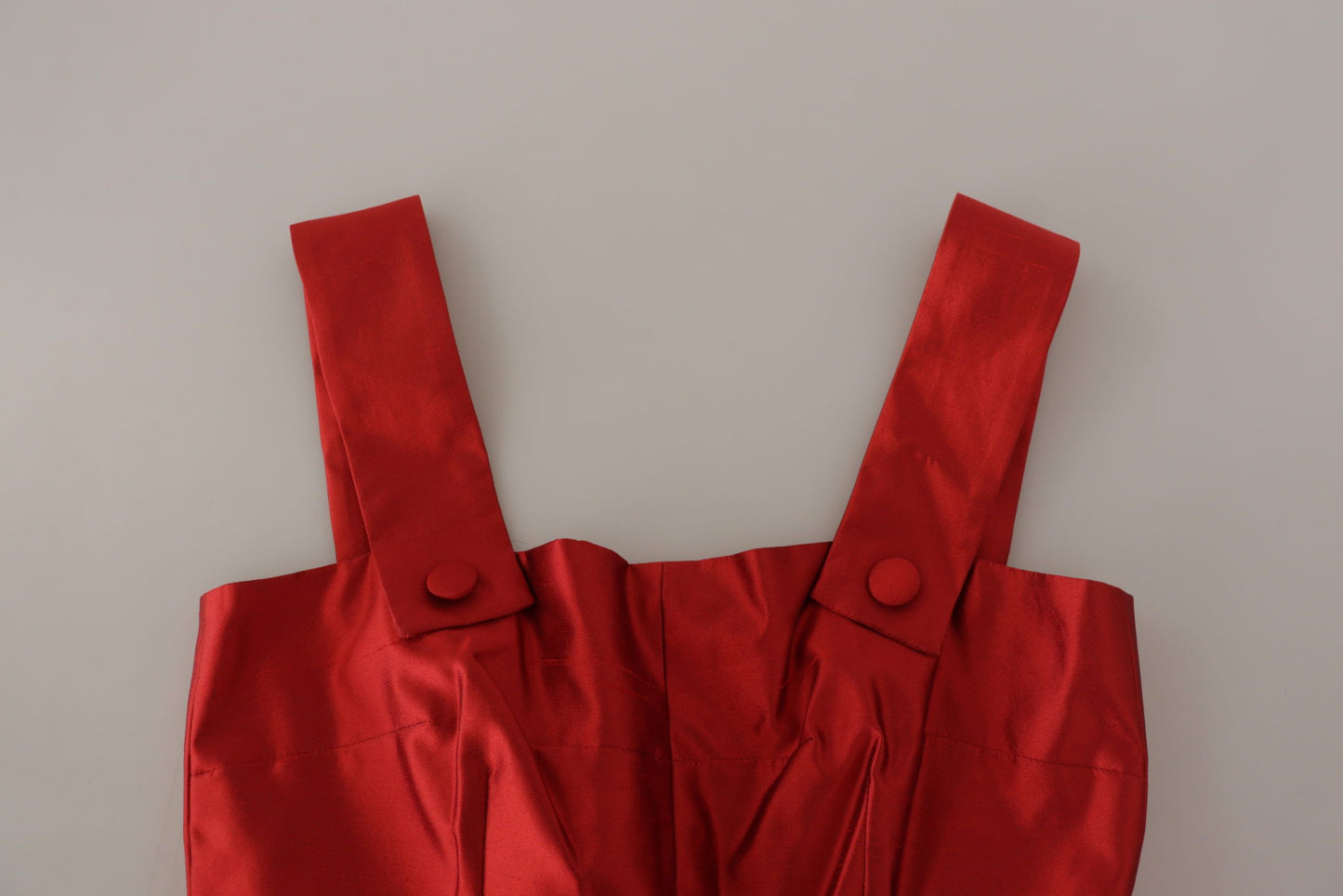 Radiant Red Silk A-Line Midi Dress