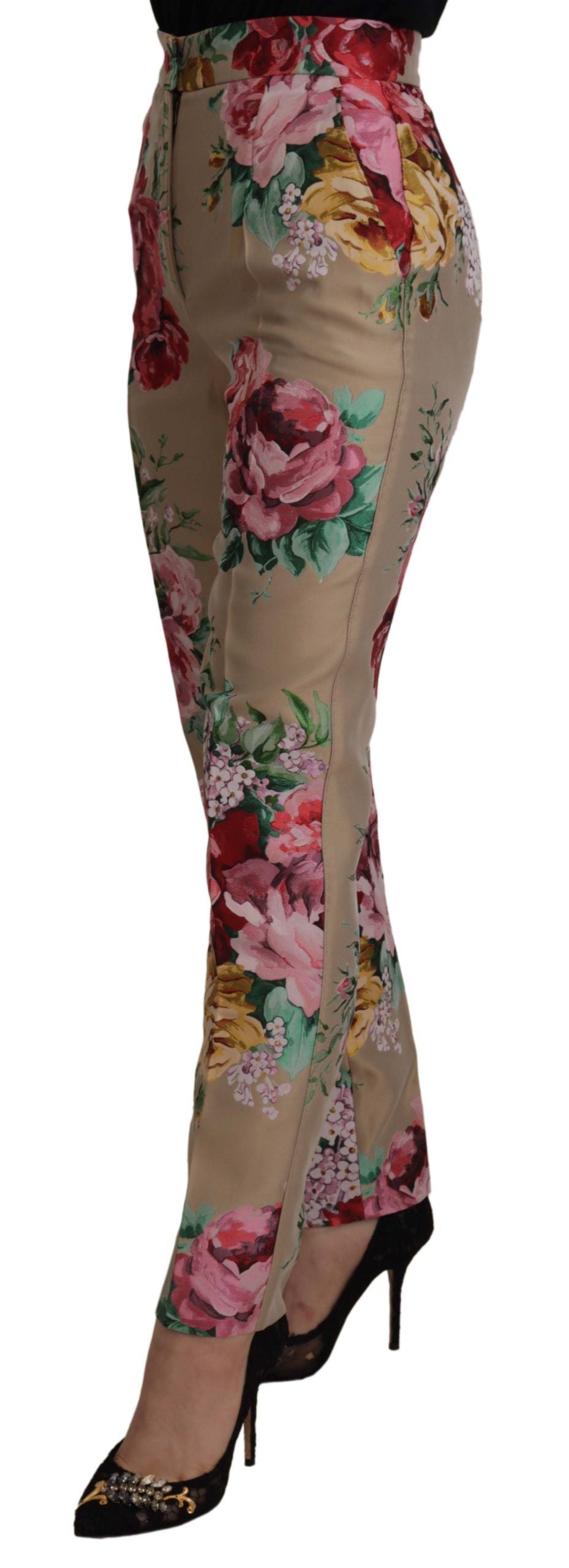 Floral High-Waist Dress Pants