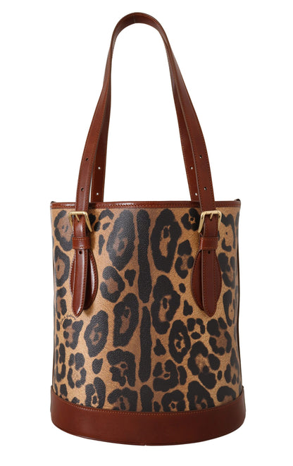 Elegant Leopard Bucket Tote Bag