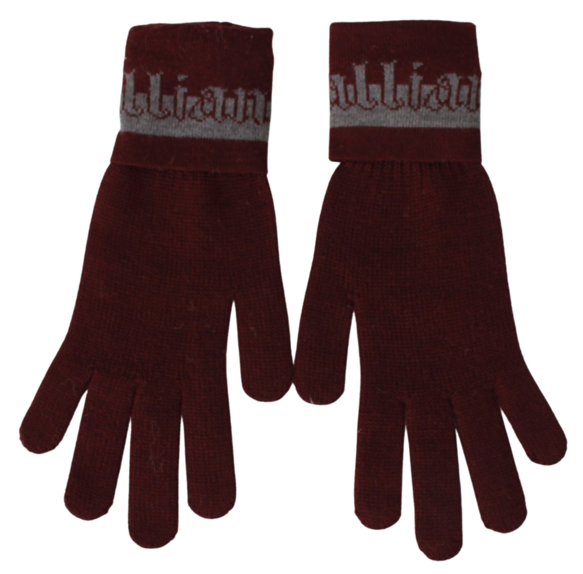 Maroon Wool-Blend Designer Gloves