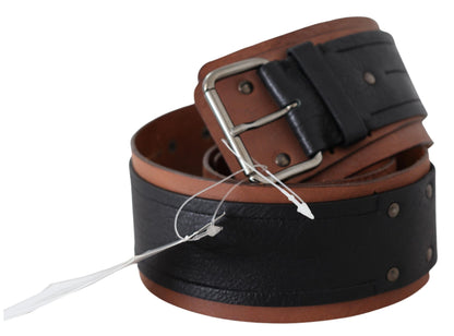 Elegant Leather Fashion Belt in Brown Black