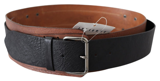 Elegant Leather Fashion Belt in Brown Black