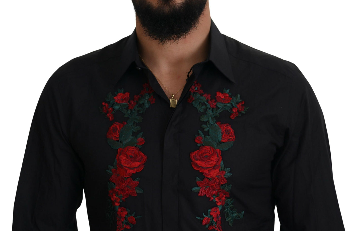 Elegant Floral Embroidered Cotton Shirt