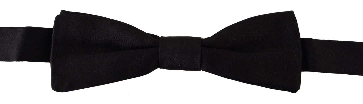 Elegant Black Silk Bow Tie