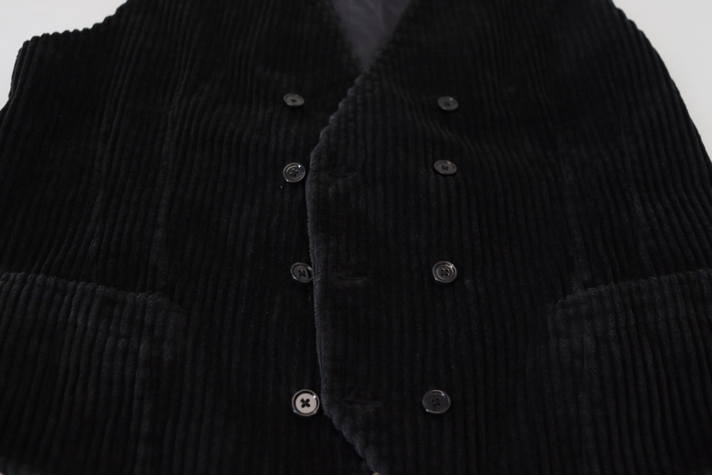 Elegant Black Double Breasted Dress Vest
