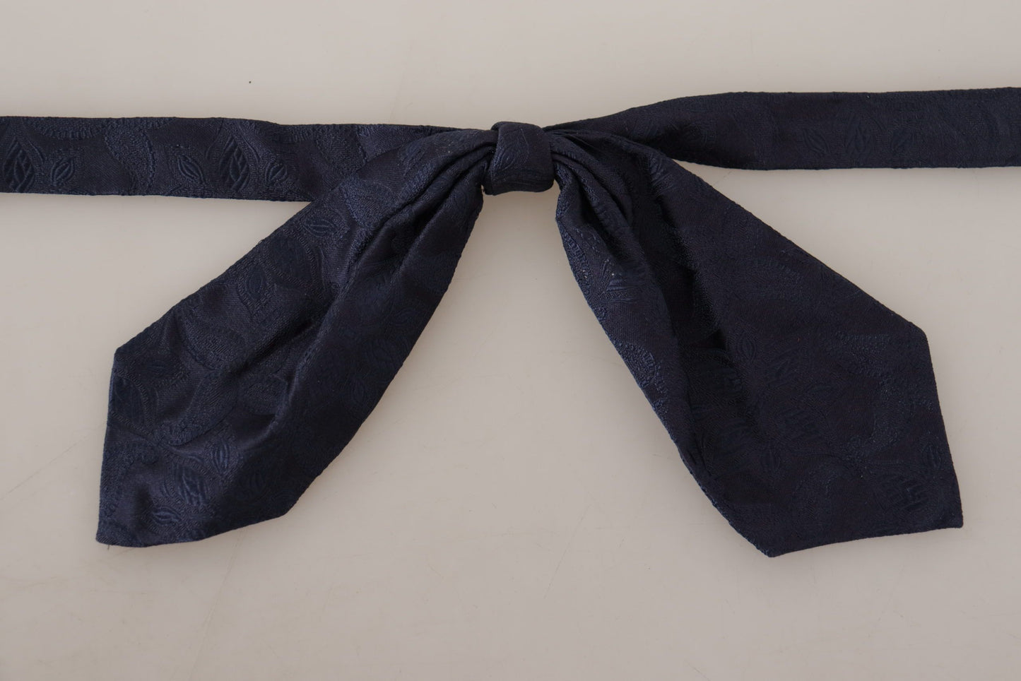 Elegant Silk Blue Floral Bow Tie