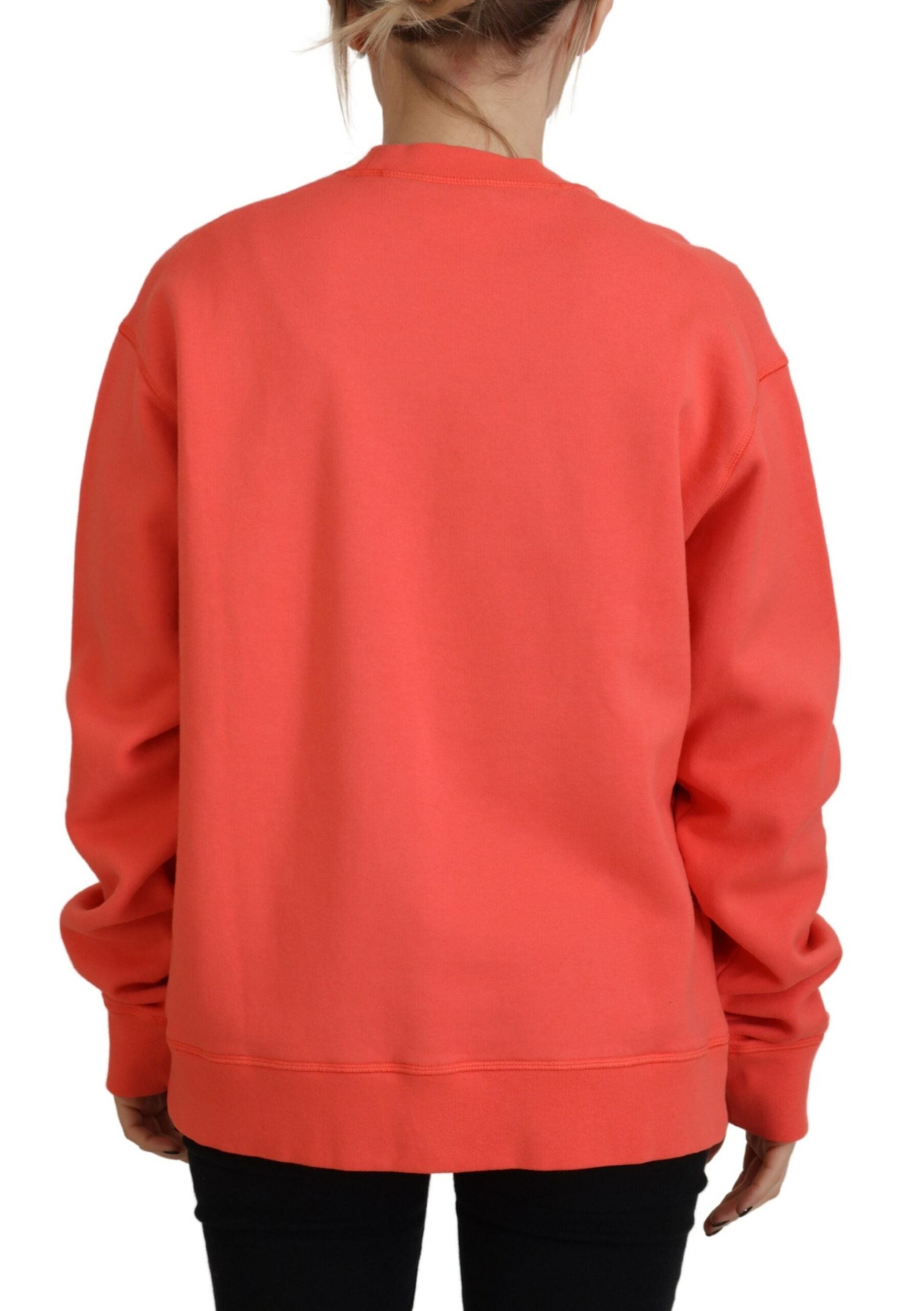 Pink Logo Embroidery Women Long Sleeve Sweater