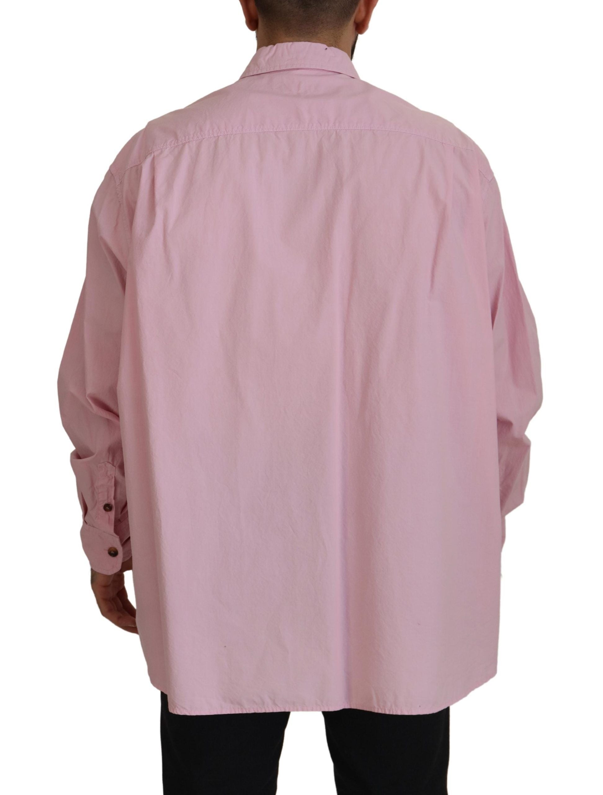 Elegant Pink Casual Cotton Shirt