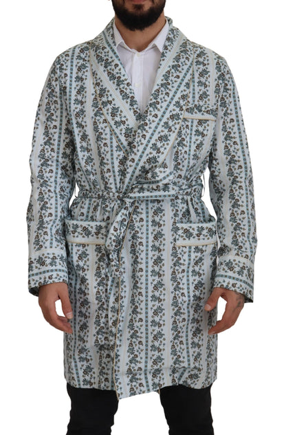 Elegant Floral Cotton Jacket Robe