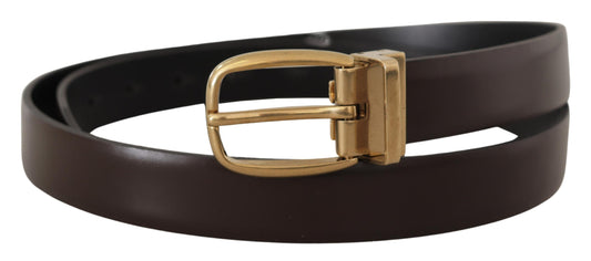 Elegant Dark Brown Leather Belt