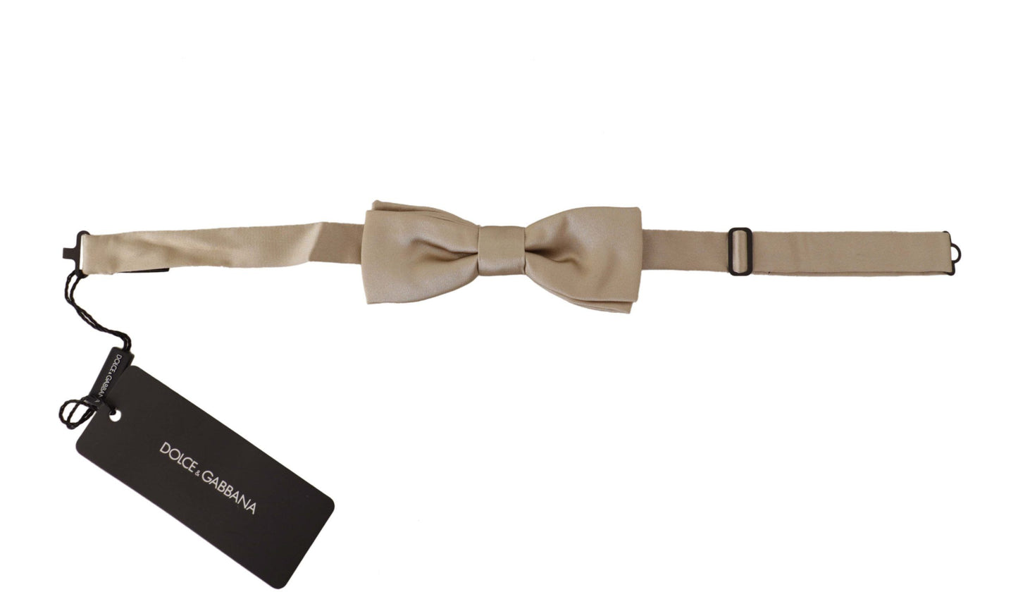 Dazzling Gold Silk Bow Tie