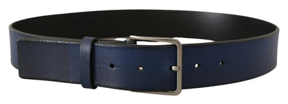 Elegant Italian Leather Belt in Blue