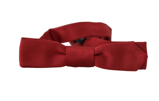 Elegant Red Silk Bow Tie