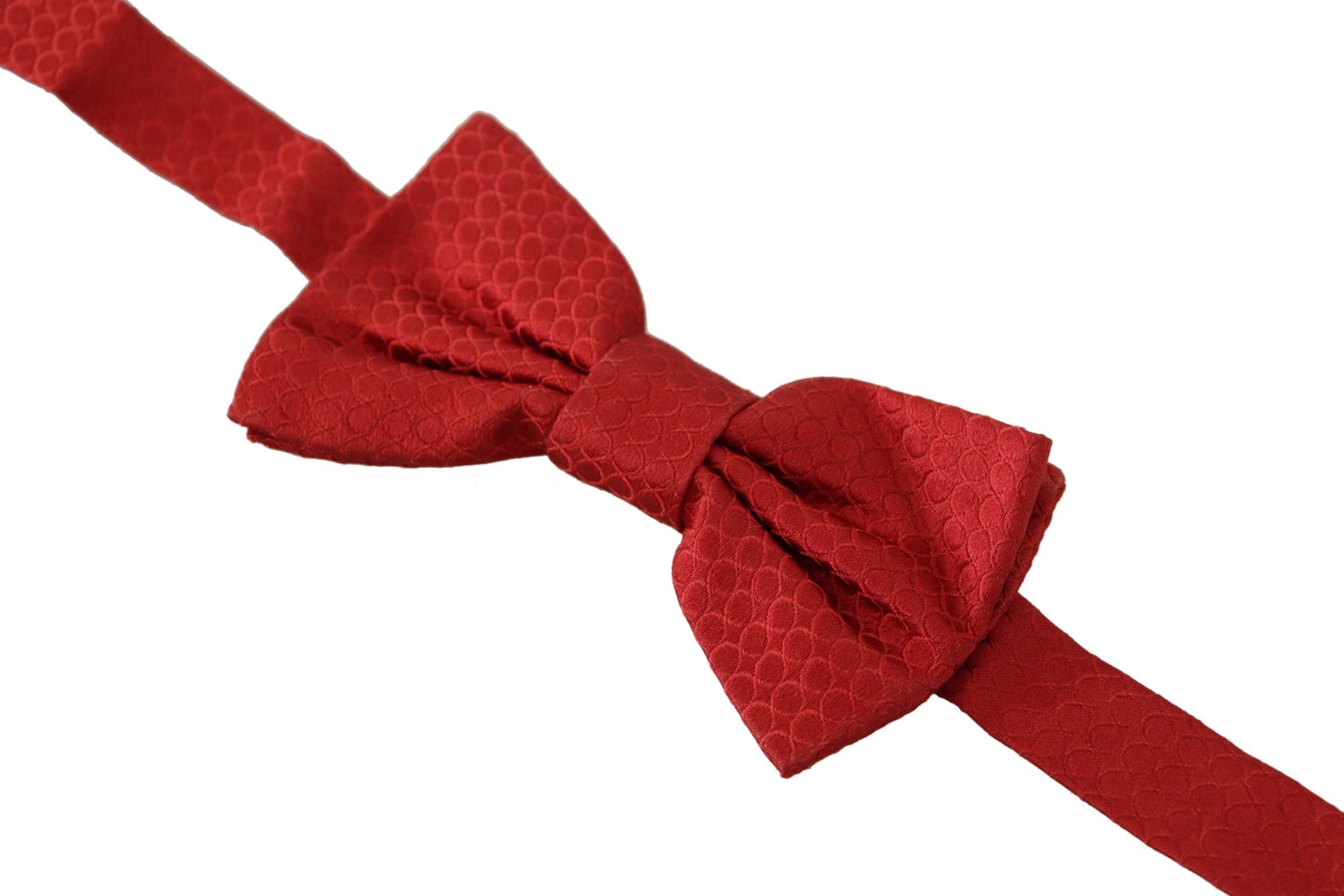 Elegant Red Silk Tied Bow Tie