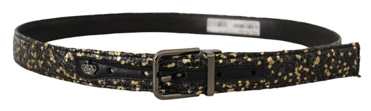 Elegant Italian Leather Belt with Crown Detail