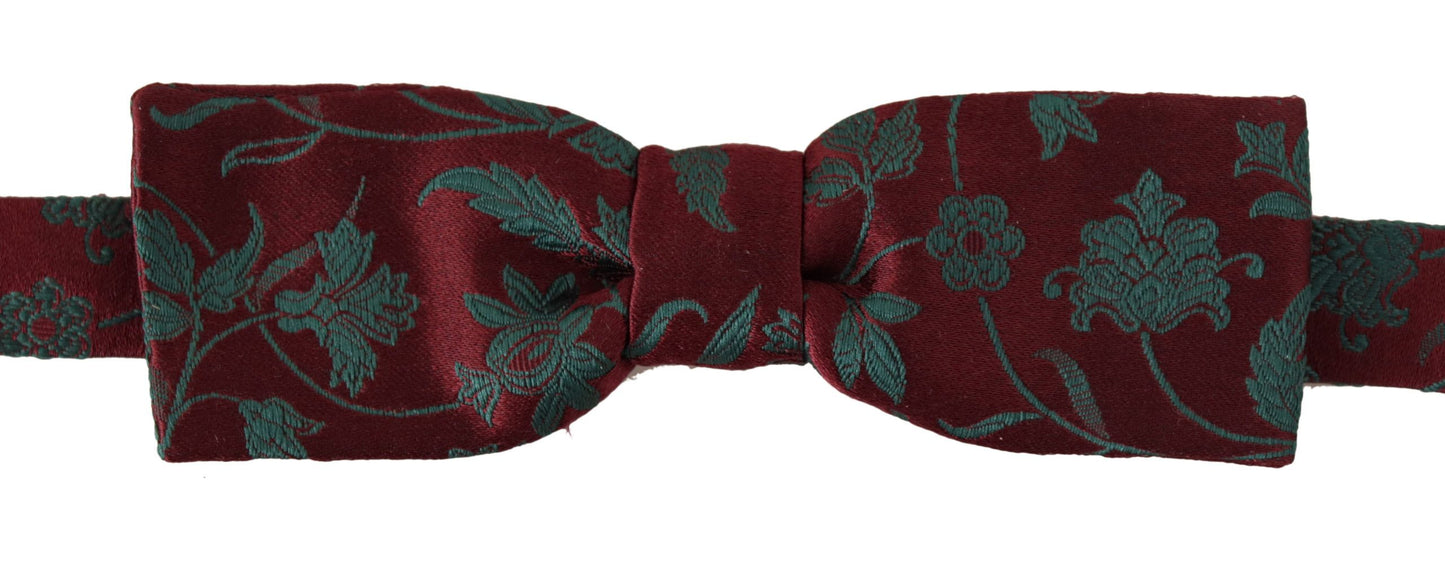 Elegant Maroon Patterned Bow Tie