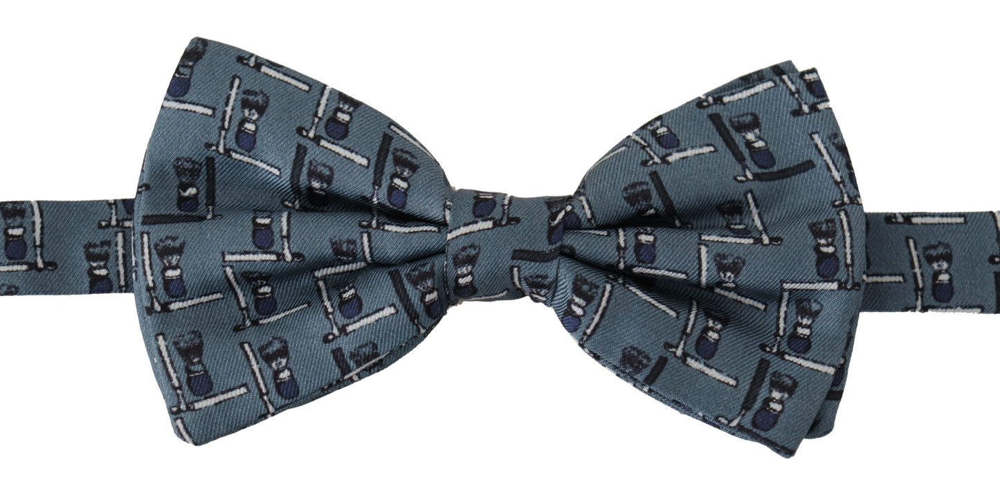 Elegant Silk Blue Bow Tie