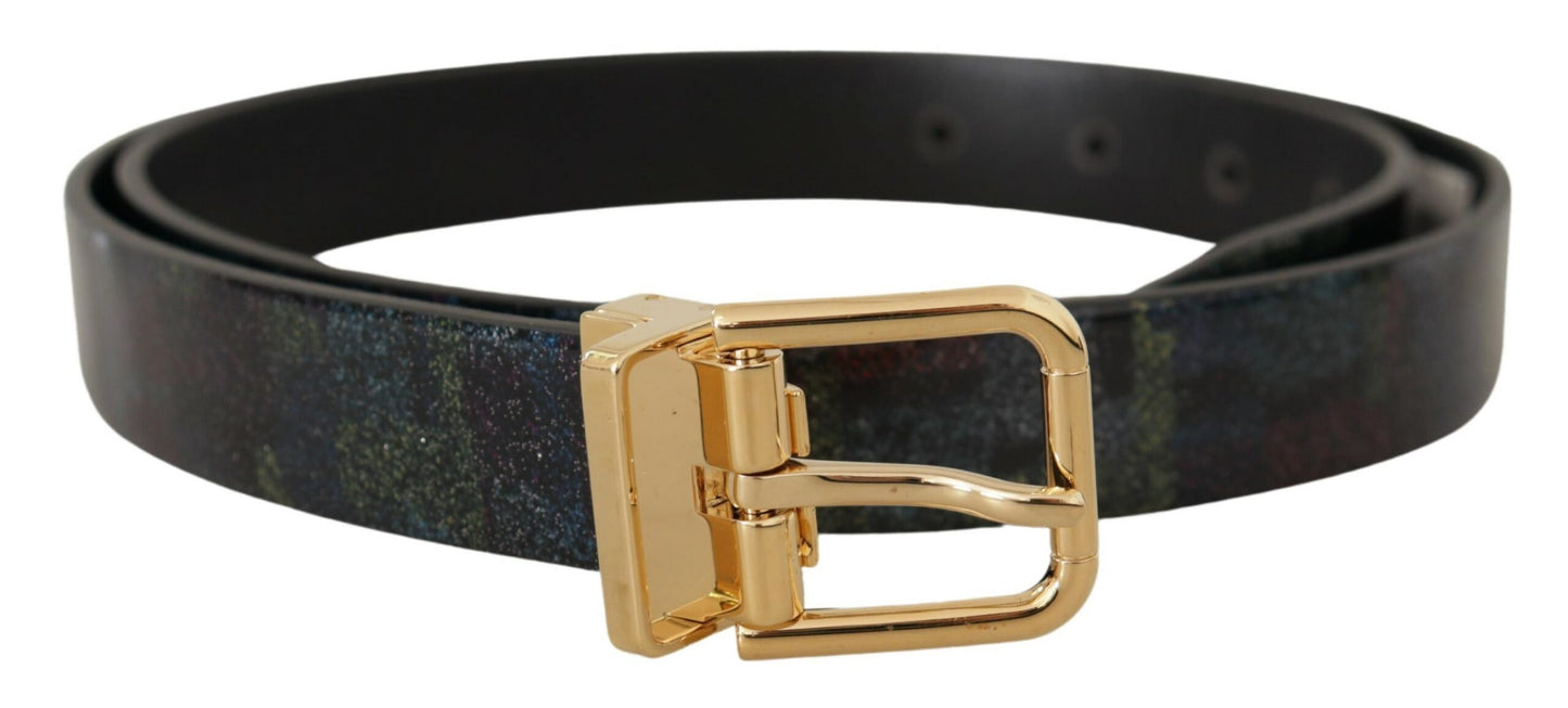 Elegant Black Vernice Leather Belt