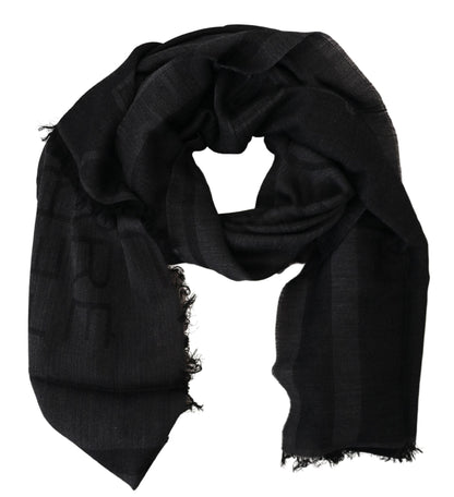 Elegant Fringed Wool Blend Scarf