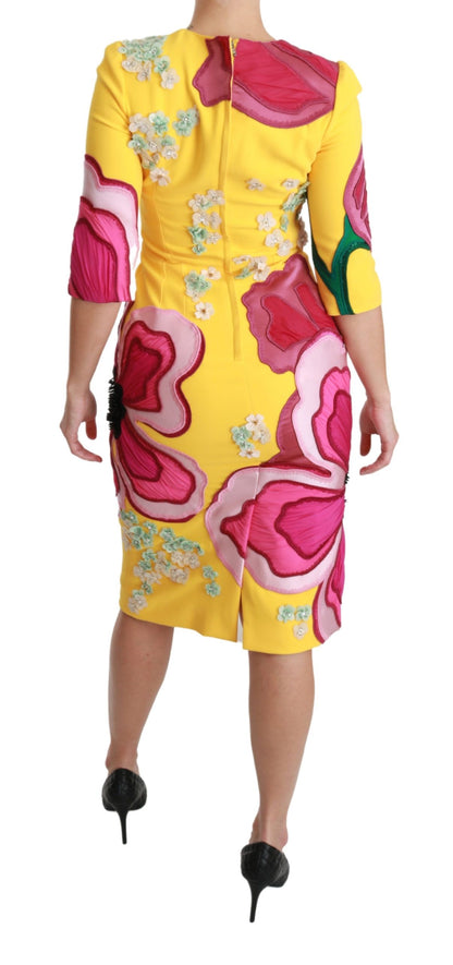 Sunshine Bloom Sheath Knee-Length Dress