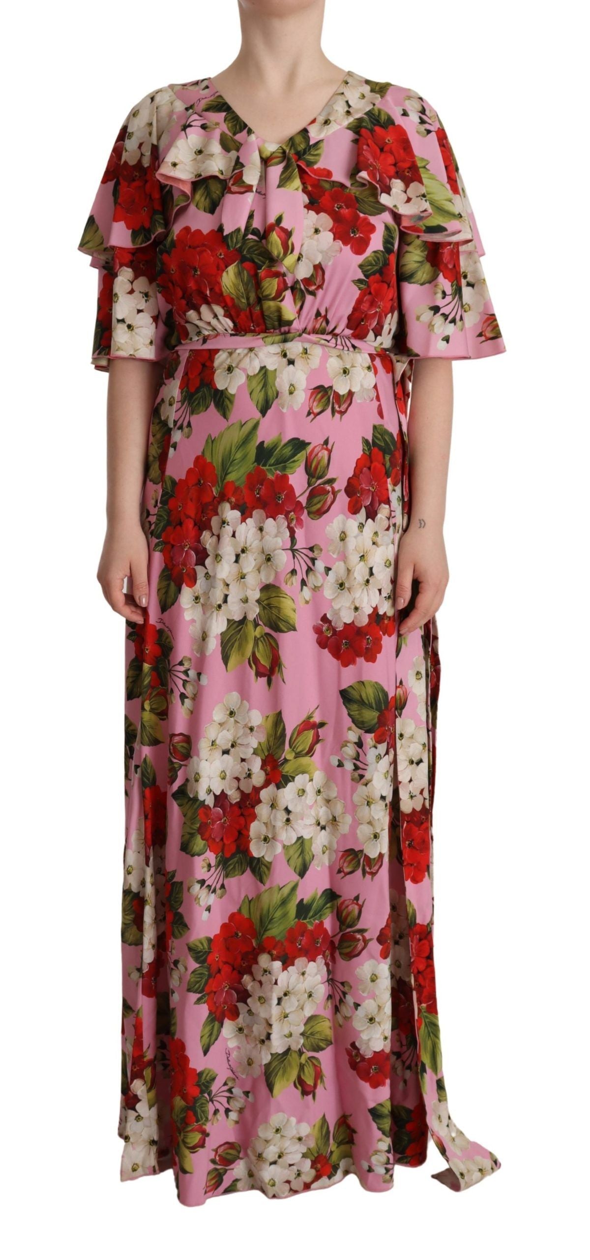 Enchanting Floral Silk Maxi Dress