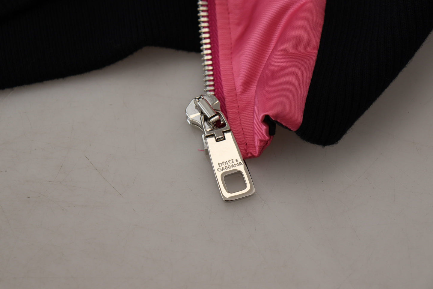 Elegant Pink Nylon Bomber Jacket