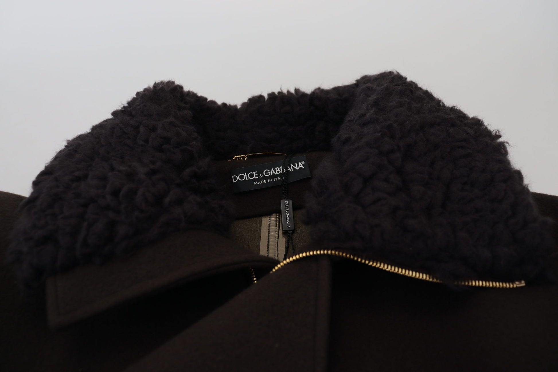 Elegant Dark Brown Shearling Coat Jacket