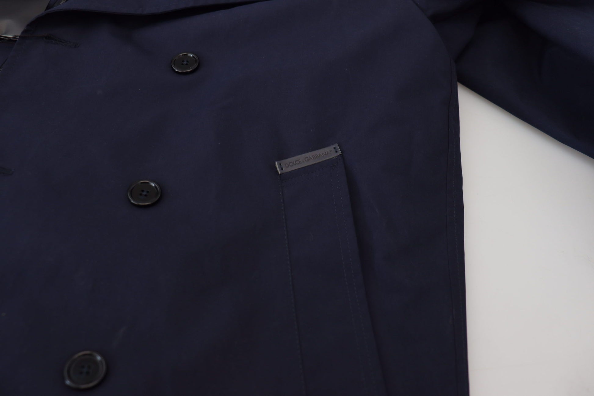 Elegant Double-Breasted Blue Parka Jacket