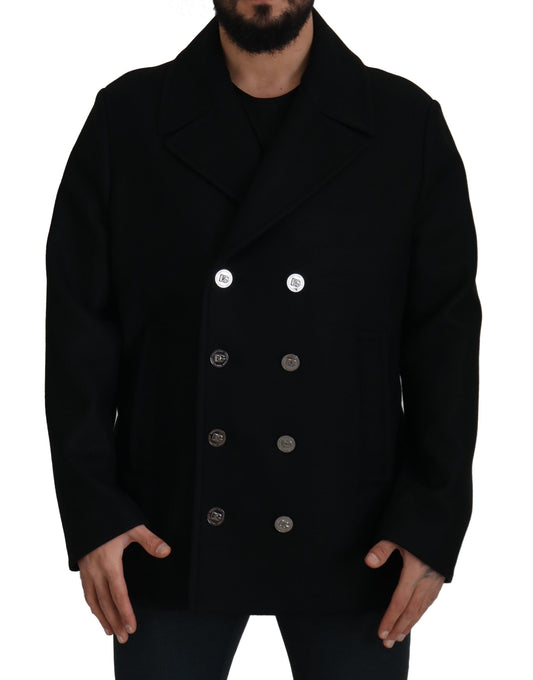 Elegant Double Breasted Wool Overcoat