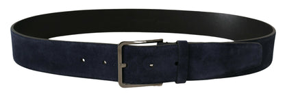 Navy Elegance Velvet Leather Belt