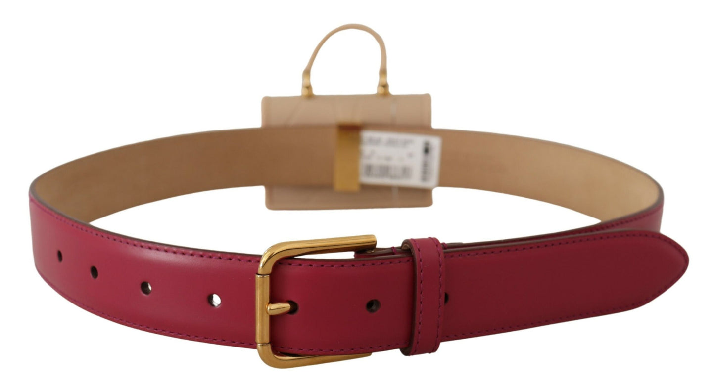 Elegant Pink Leather Belt with Headphone Case