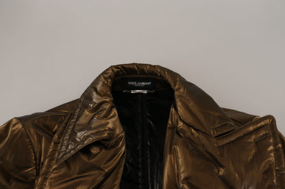 Elegant Bronze Double-Breasted Jacket
