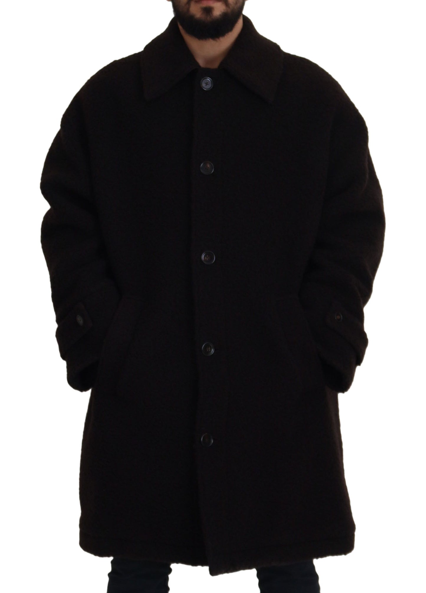 Elegant Black Alpaca Wool Blend Jacket