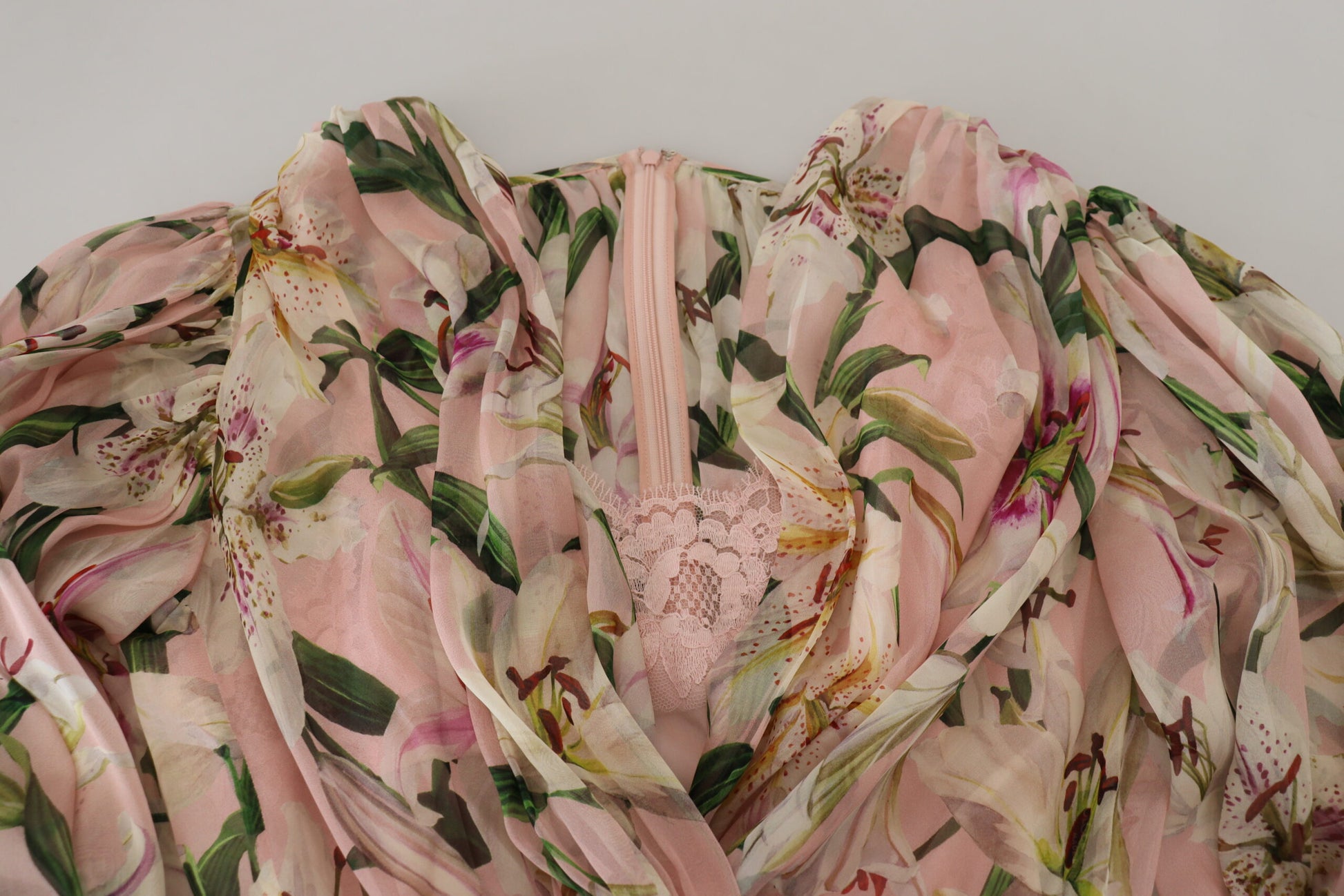 Floral Silk Maxi Dress with Back Zipper