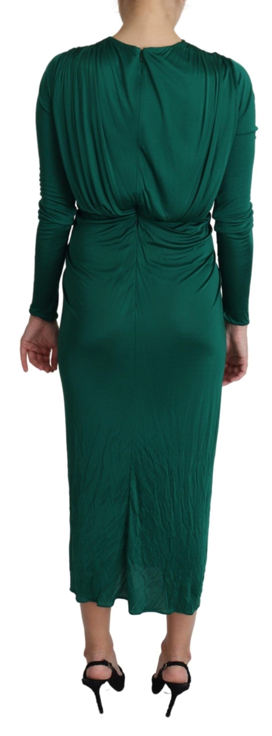 Emerald Elegance Bodycon Midi Dress