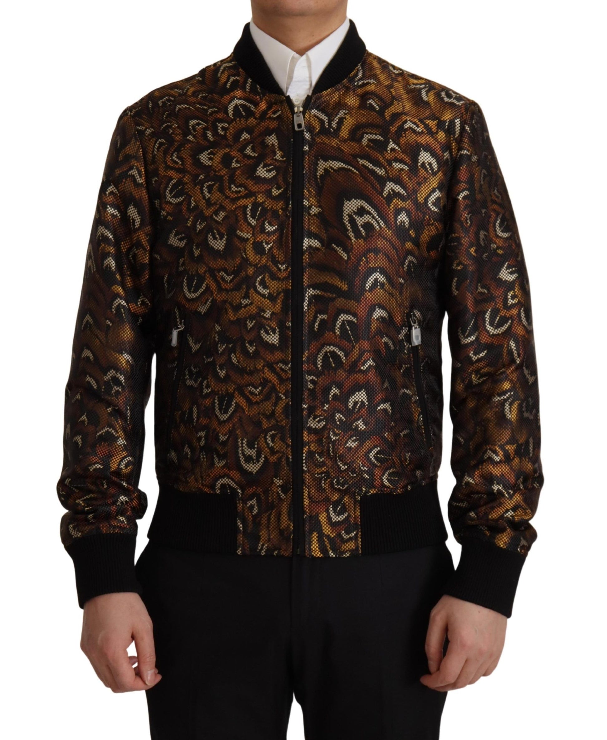 Elegant Brown Blouson Jacket