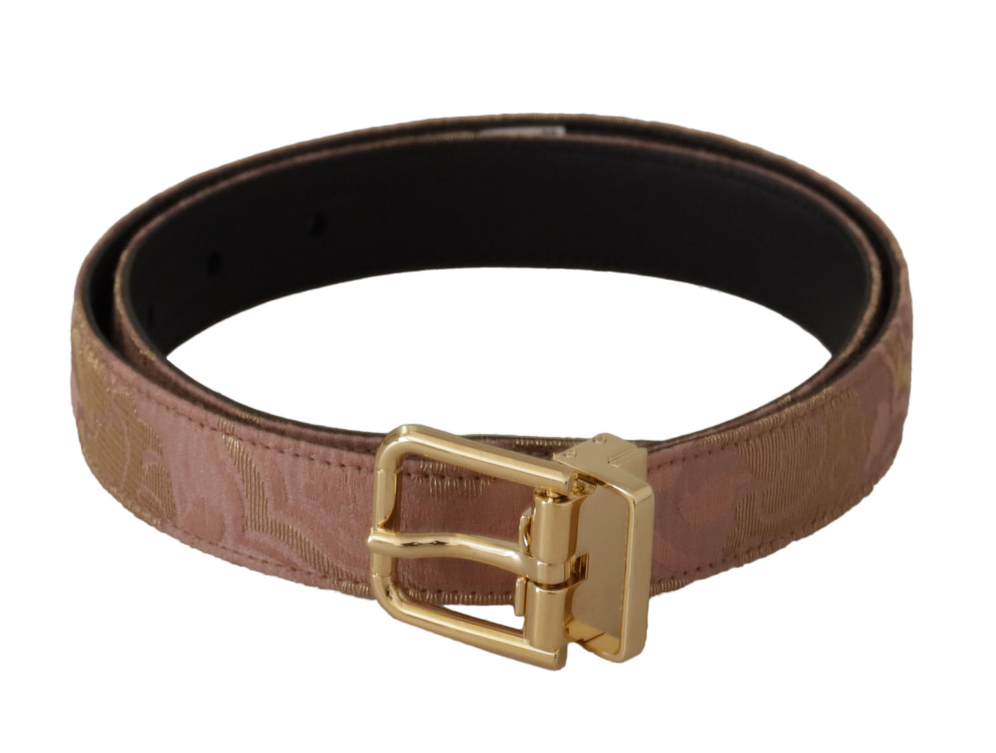 Chic Rose Pink Leather Belt with Logo Buckle