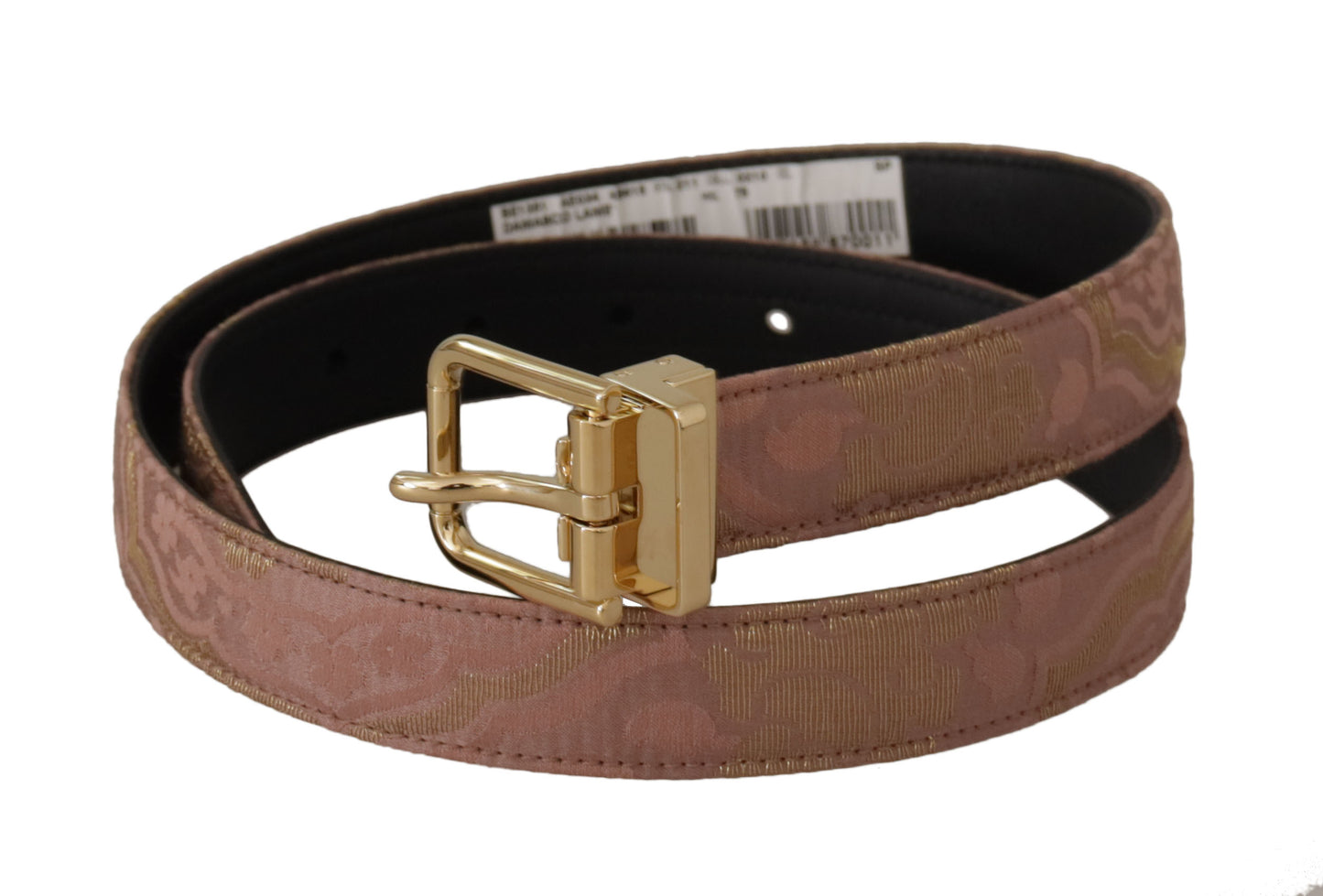 Chic Rose Pink Leather Belt with Logo Buckle