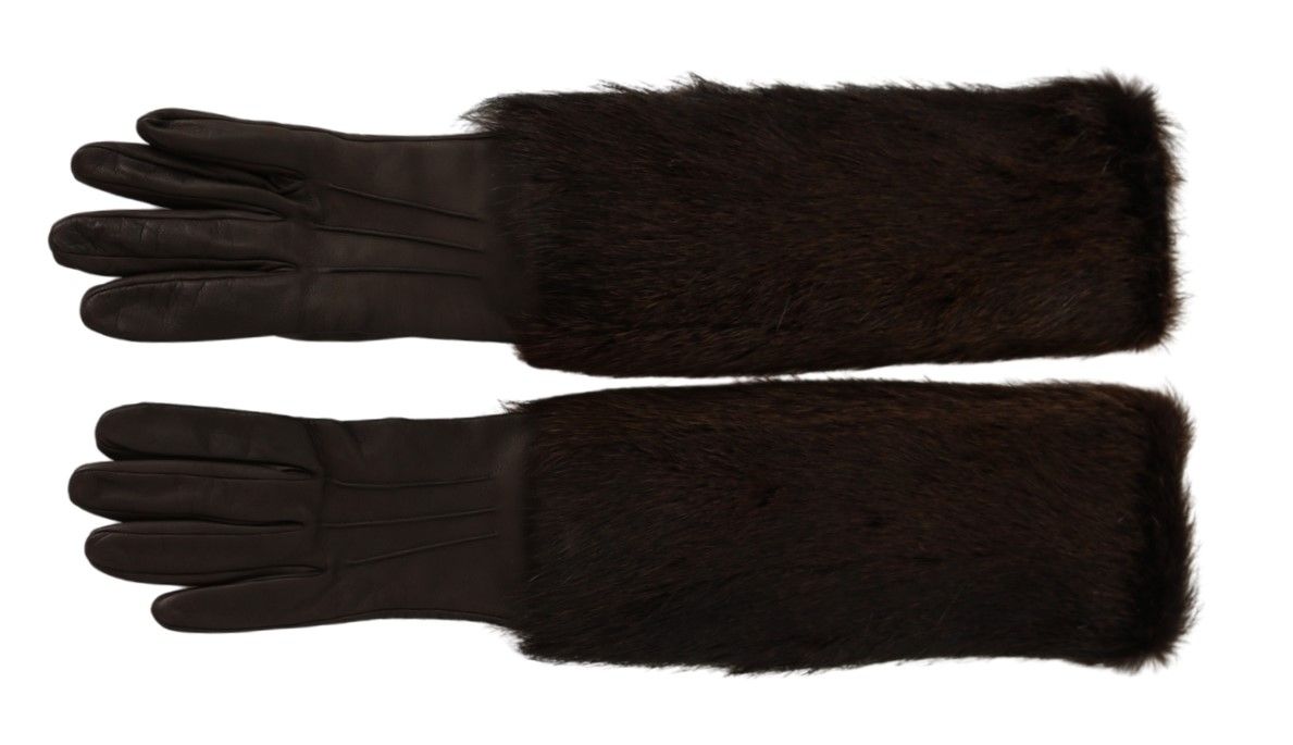 Elegant Elbow Length Leather Gloves