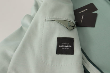 Elegant Mint Green Silk-Cashmere Blazer