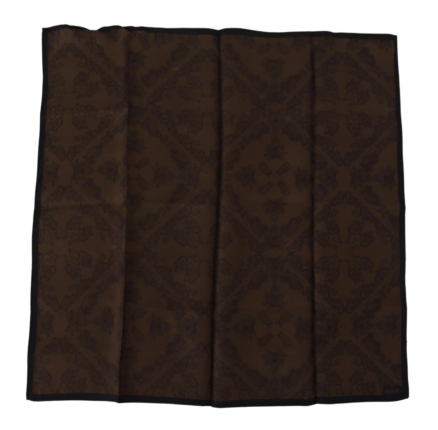 Chic Brown Patterned Square Scarf