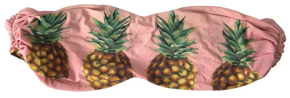 Pink Printed Beachwear Bikini Top Swimsuit