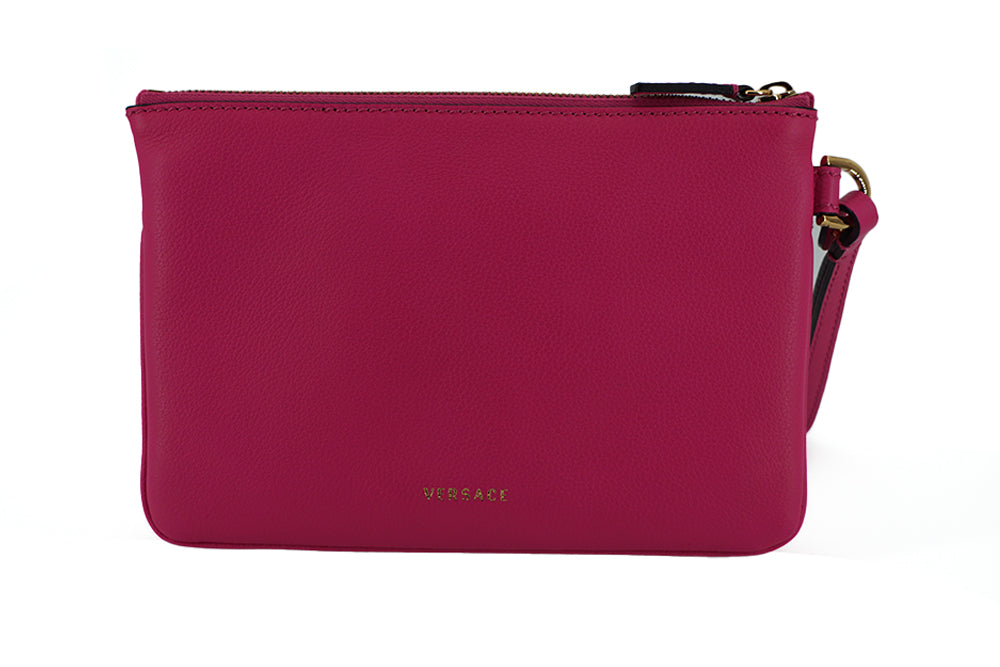 Elegant Pink Leather Pouch Clutch