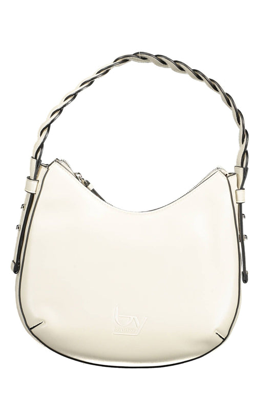 Chic White Shoulder Bag with Contrasting Details